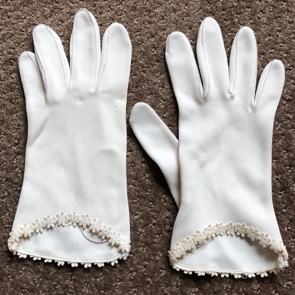 White floral glove